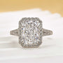 Louily Noble Halo Radiant Cut Split Shank Engagement Ring - louilyjewelry