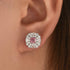 Lovely Radiant Cut Pink Stone Sterling Silver Earrings For Women - louilyjewelry
