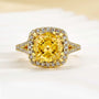 Louily Cushion Cut Yellow Sapphire Split Shank Engagement Ring In Sterling Silver - louilyjewelry
