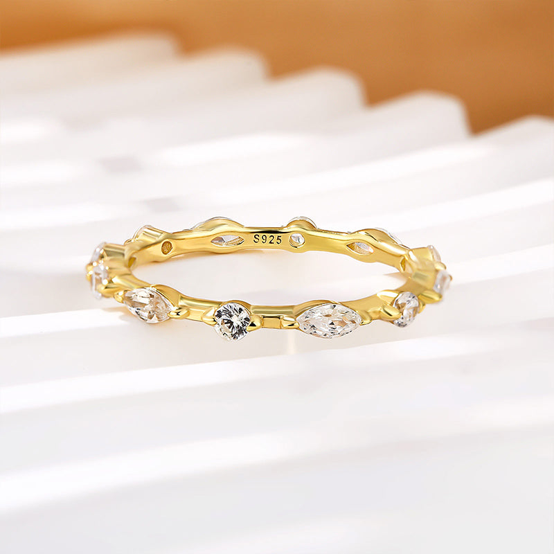 Louily Fashion Marquise & Round Cut Wedding Band - louilyjewelry