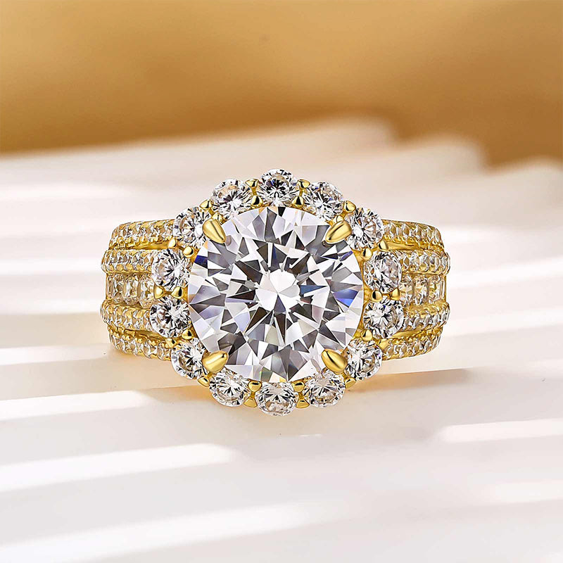 Louily Unique Halo Design Round Cut Engagement Ring In Sterling Silver - louilyjewelry