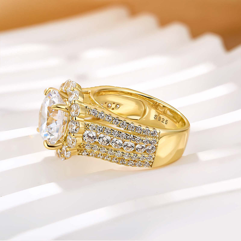 Louily Unique Halo Design Round Cut Engagement Ring In Sterling Silver - louilyjewelry