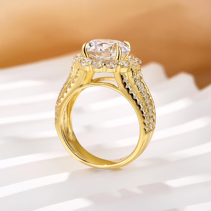 Louily Unique Halo Design Round Cut Engagement Ring In Sterling Silver - louilyjewelry