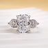 Louily Luxury Three stone White Stone Cushion Cut Engagement Ring - louilyjewelry