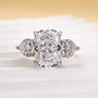 Louily Luxury Three stone White Stone Cushion Cut Engagement Ring - louilyjewelry