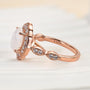 Louily Rose Gold Oval Cut Moonstone Engagement Ring In Sterling Silver - louilyjewelry