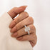 Radiant Cut Engagement Ring Worn on Woman’s Hand