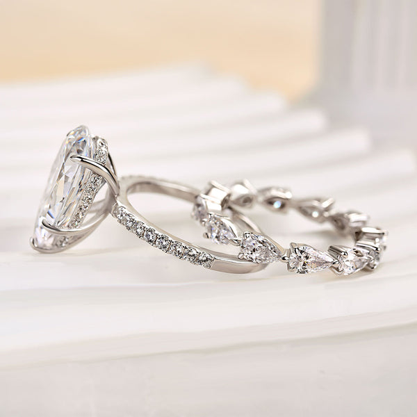 Louily Excellent Pear Cut Wedding Set