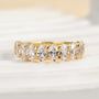 Louily Half Oval Cut Simulated Diamond Wedding Band - louilyjewelry