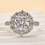Moissanite 2.0 Ct Halo Round Cut White Gold Engagement Ring For Women - louilyjewelry