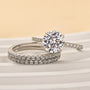 Louily Moissanite 2.0 Carat Round Cut 3PC Wedding Ring Set - louilyjewelry