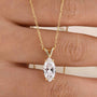 2.0Ct Marquise Cut Solitaire V-Shaped SettinPendant Necklace