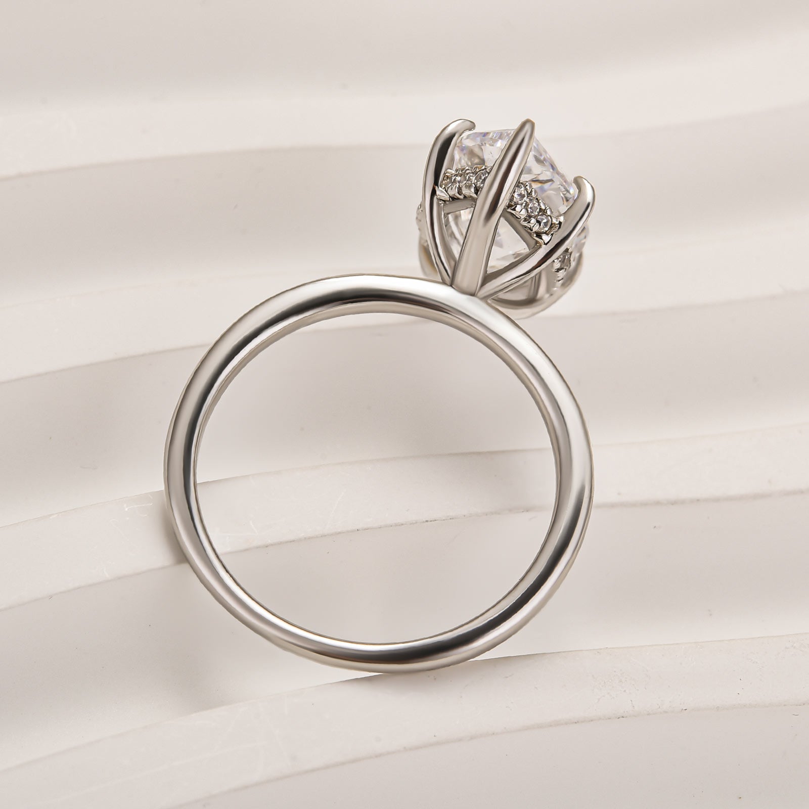 Louily Fashion Marquise Cut Women's Engagement Ring In Sterling Silver - louilyjewelry