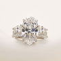S925 2PC 5.0Ct Oval Cut Engagement Ring with Enhancer Pear Cut Wedding Band - louilyjewelry