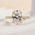 Simulated diamond 4.0Ct oval cut engagement ring front view