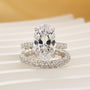 Louily Luxury 5.0Ct Oval Cut Simulated Diamond Ring Set - louilyjewelry