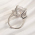 Back View of Radiant Cut Three-Stone Engagement Ring