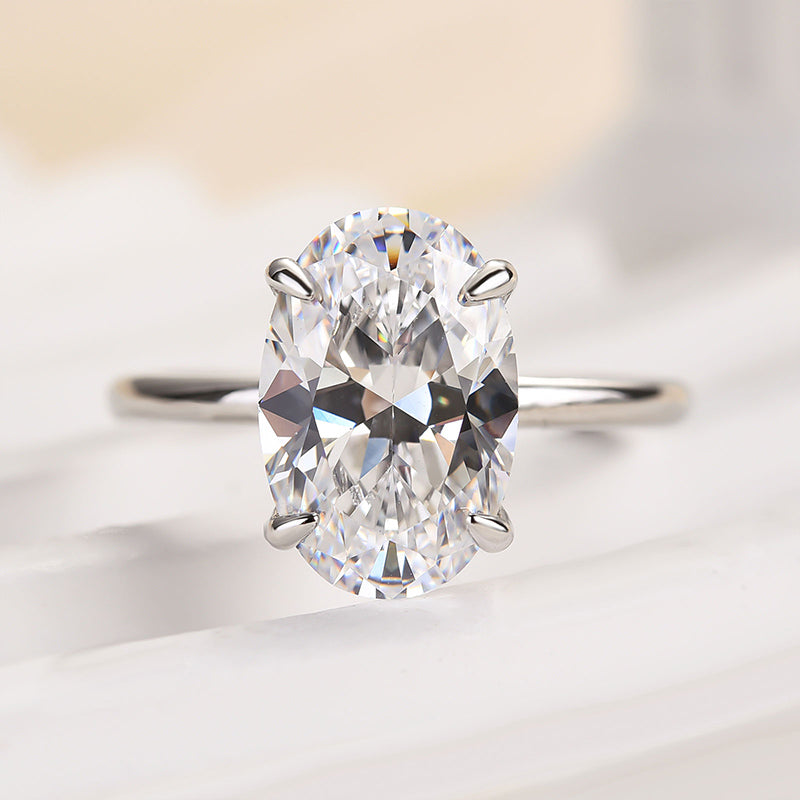 Louily Exclusive Oval Cut Engagement Ring In Sterling Silver - louilyjewelry
