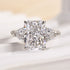 Louily Pink Stone Radiant Cut Three Stone Engagement Ring - louilyjewelry