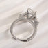 Louily Pink Stone Radiant Cut Three Stone Engagement Ring - louilyjewelry