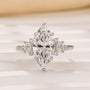 Vintage 3.0Ct Marquise Cut Engagement Ring In Sterling Silver For Women - louilyjewelry