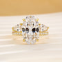 S925 2PC 5.0Ct Oval Cut Engagement Ring with Enhancer Pear Cut Wedding Band - louilyjewelry