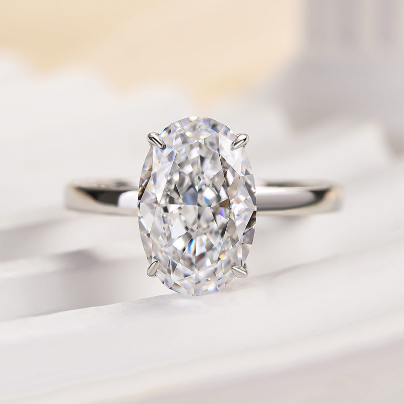 Louily Luxury Crushed Ice Oval Cut Engagement Ring - louilyjewelry