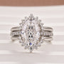 Moissanite 4.0Ct Oval Cut White Gold Wedding Ring Set - louilyjewelry