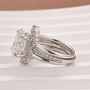 Moissanite 4.0Ct Oval Cut White Gold Wedding Ring Set - louilyjewelry