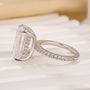 10Ct Emerald Cut Engagement Ring With Hidden Halo In Sterling Silver - louilyjewelry