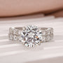 Moissanite 4.0Ct Round Cut Side Stone White Gold Travel Bridal Set - louilyjewelry