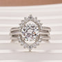 Moissanite 2.0Ct Solitaire Round Cut White Gold Wedding Ring Set - louilyjewelry