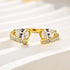 Louily Classic Pear Cut Yellow Gold Open Wedding Band In Sterling Silver - louilyjewelry