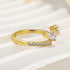 Louily Classic Pear Cut Yellow Gold Open Wedding Band In Sterling Silver - louilyjewelry