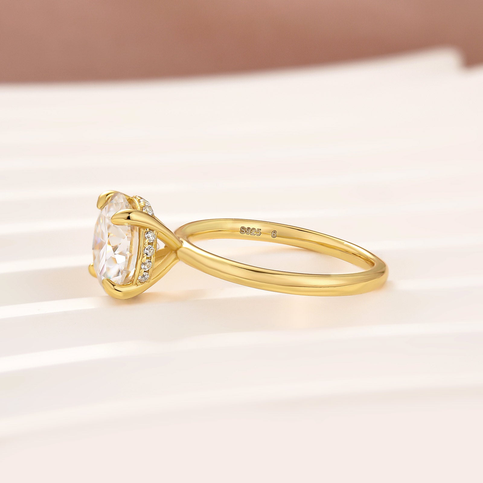 3.0Ct Round Cut Engagement Ring Travel Ring In Sterling Silver