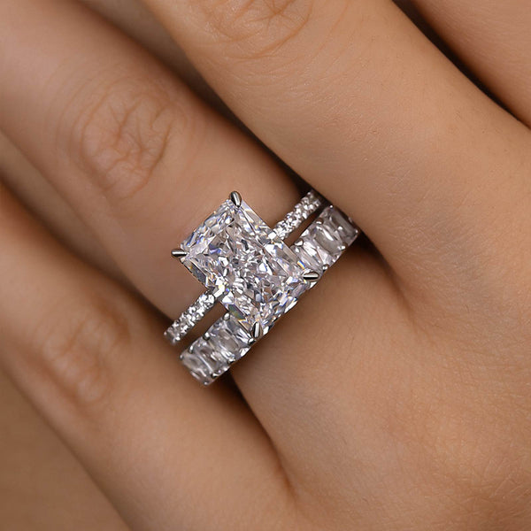 Louily Stunning Radiant Cut Ring Set