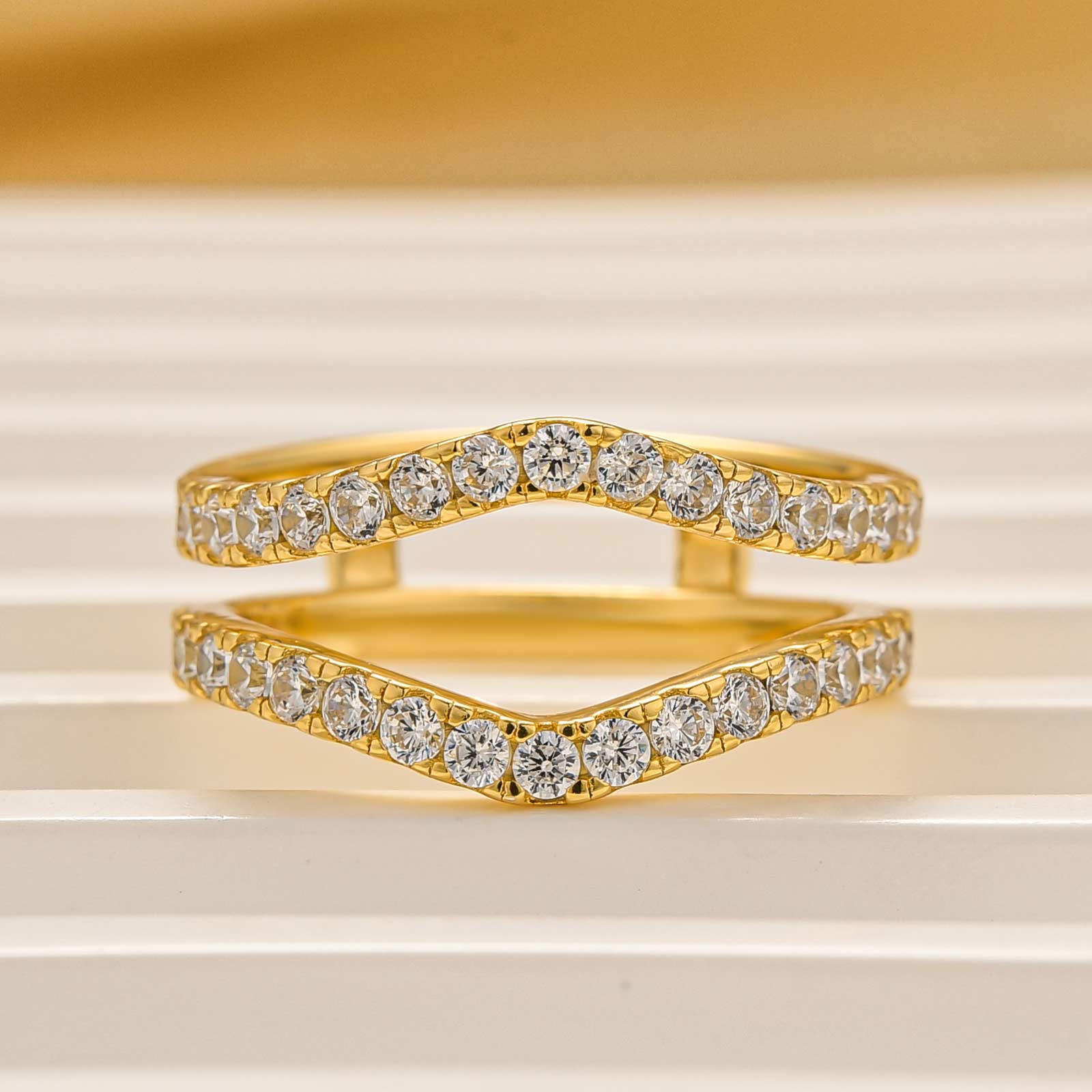 Vintage Insert Wedding Band Engagement Ring Enhancer In Sterling Silver