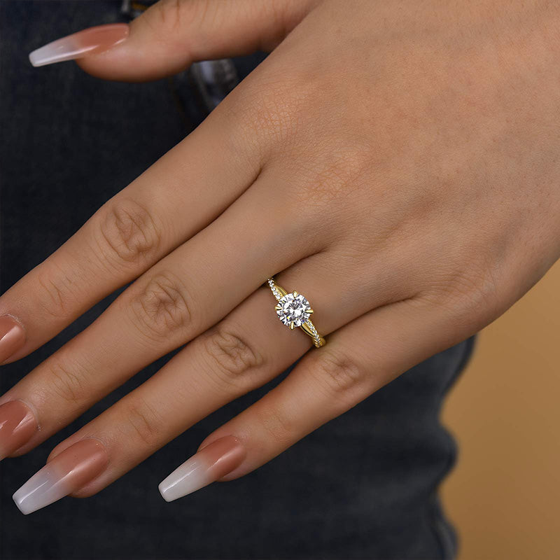 Louily 1.25 Carat Twist Round Cut Engagement Ring In Sterling Silver - louilyjewelry