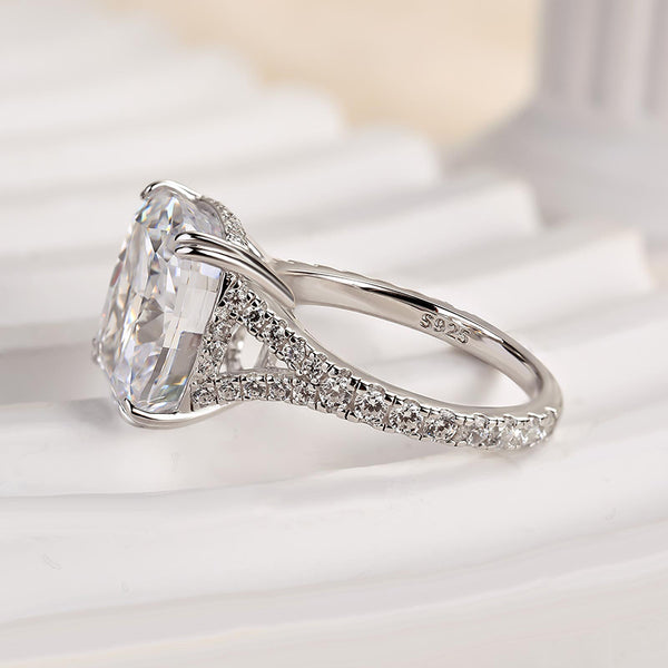 Louily Excellent Split Shank Cushion Cut Engagement Ring