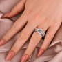 Moissanite 4.0Ct Round Cut Side Stone White Gold Travel Bridal Set - louilyjewelry