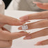 7.0Ct sterling silver radiant engagement ring on hand