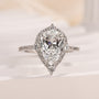 Louily Exquisite 2.2 Carat Halo Pear Cut Rose Gold Engagement Ring In Sterling Silver - louilyjewelry