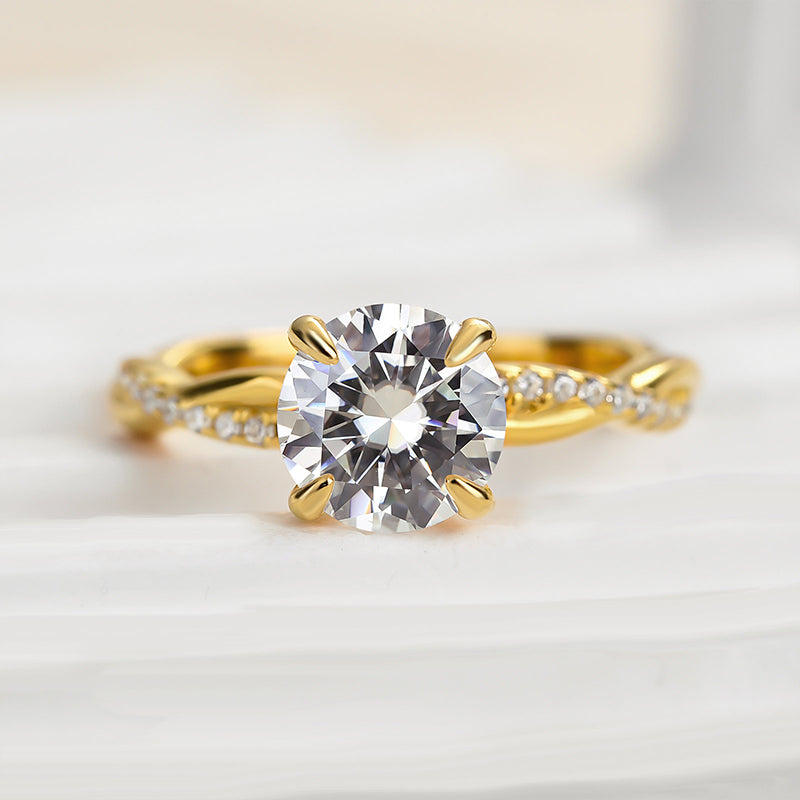 Louily 1.25 Carat Twist Round Cut Engagement Ring In Sterling Silver - louilyjewelry