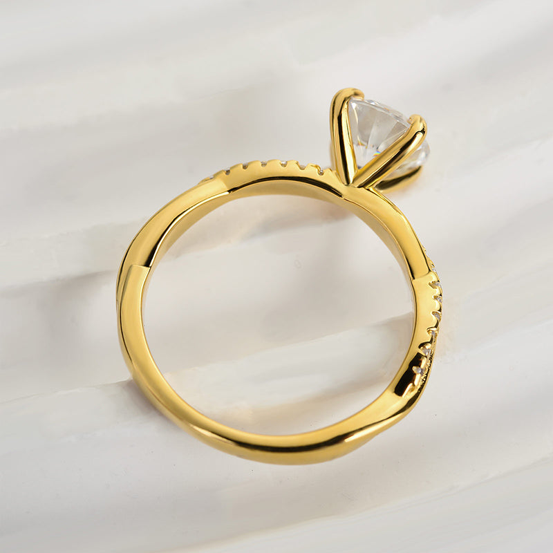 Louily 1.25 Carat Twist Round Cut Engagement Ring In Sterling Silver - louilyjewelry