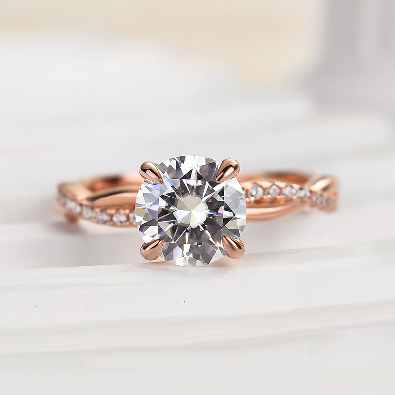 Louily 1.25 Carat Twist Round Cut Engagement Ring In Sterling Silver - louilyjewelry