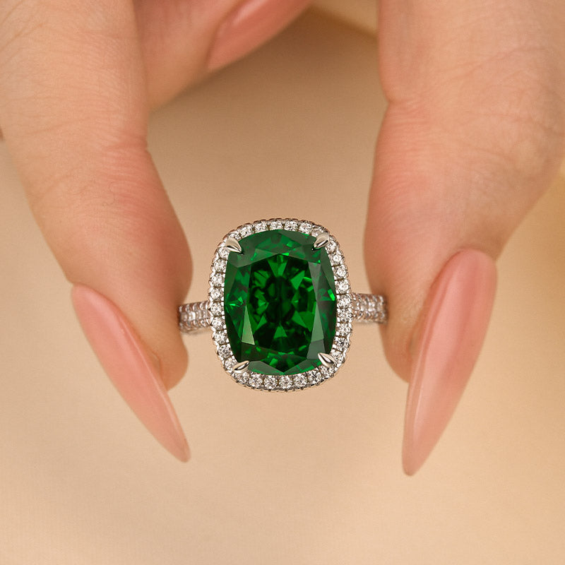 Louily Gorgeous Halo Cushion Cut Paraiba Tourmaline Engagement Ring In Sterling Silver - louilyjewelry