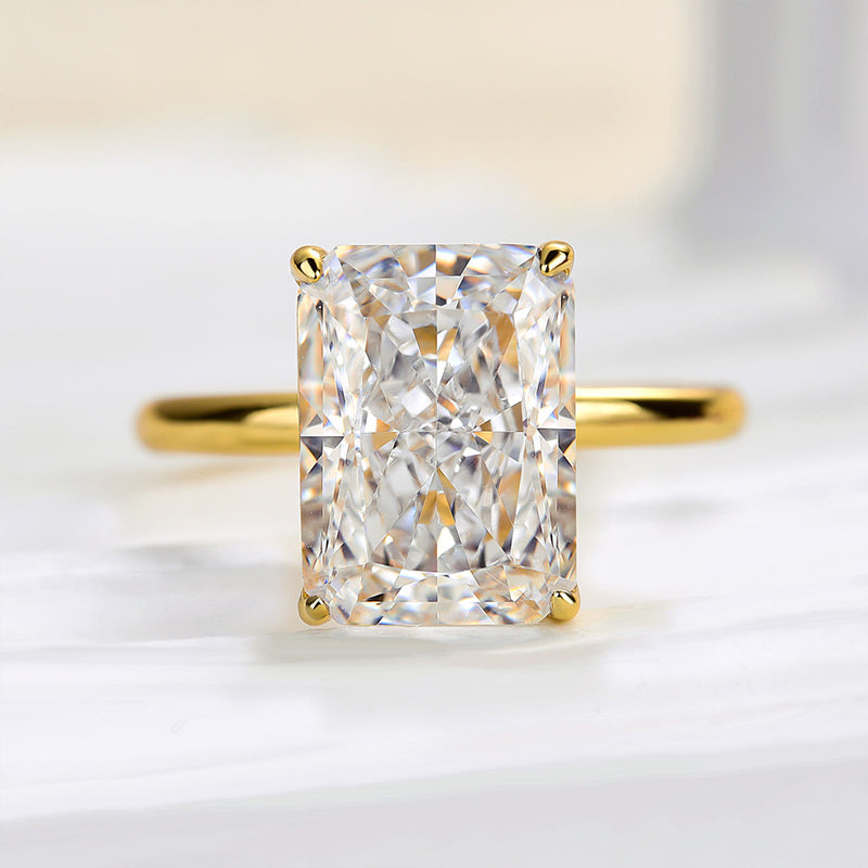 Louily Classic Radiant Cut Simulated Diamond Engagement Ring - louilyjewelry