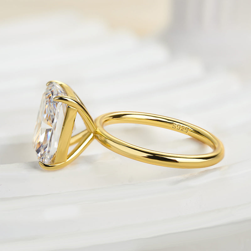 Louily Classic Radiant Cut Simulated Diamond Engagement Ring - louilyjewelry