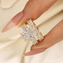 5.0Ct Luxe Radiant Cut Half Engagement Ring Travel Ring With Radiant Cut Half Wedding Band - louilyjewelry