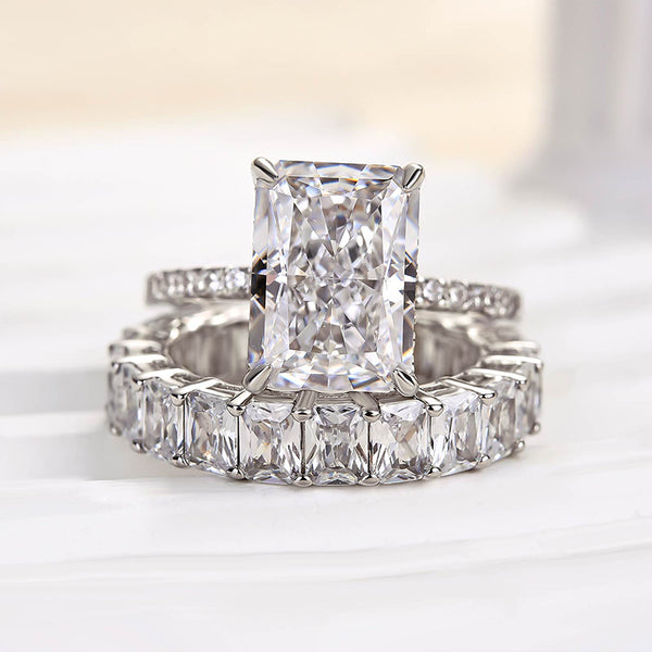 Louily Stunning Radiant Cut Ring Set